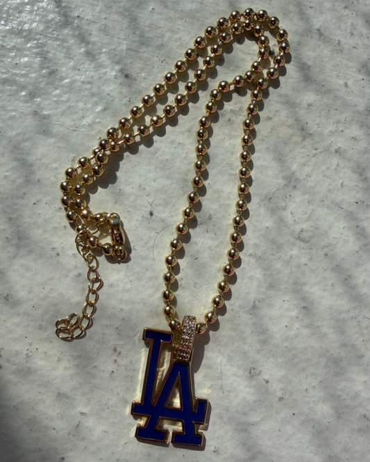Blue LA Bead Necklace