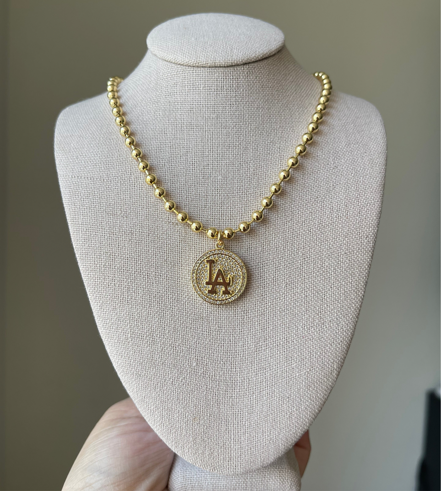 LA Pendant Beaded Necklace