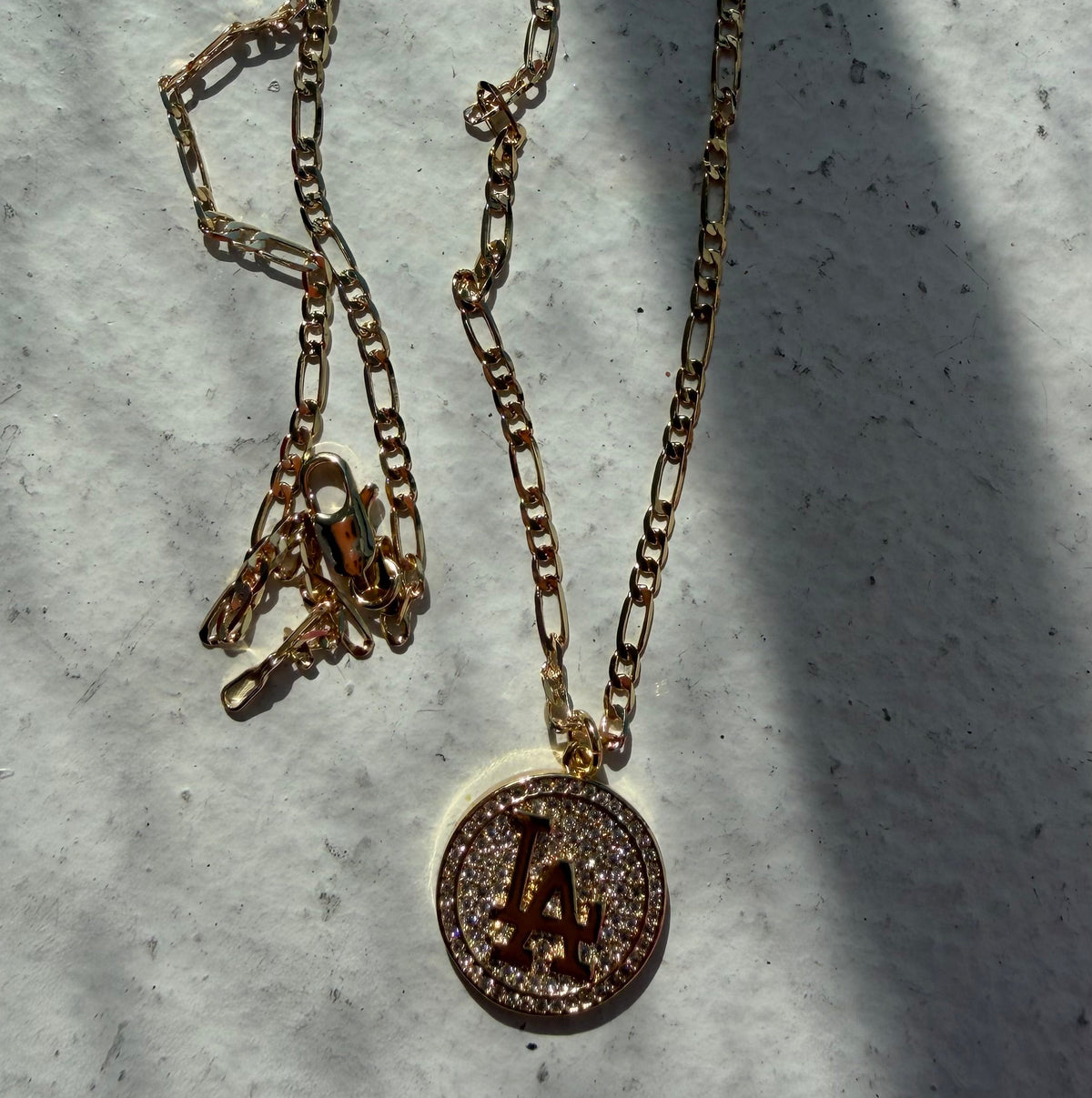 CZ LA Medallion Necklace