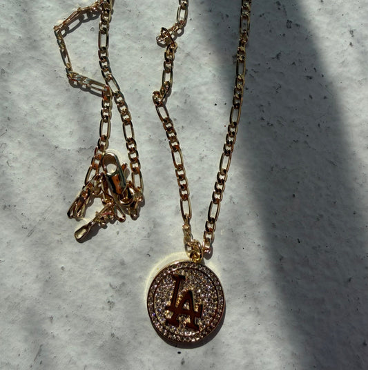 CZ LA Medallion Necklace